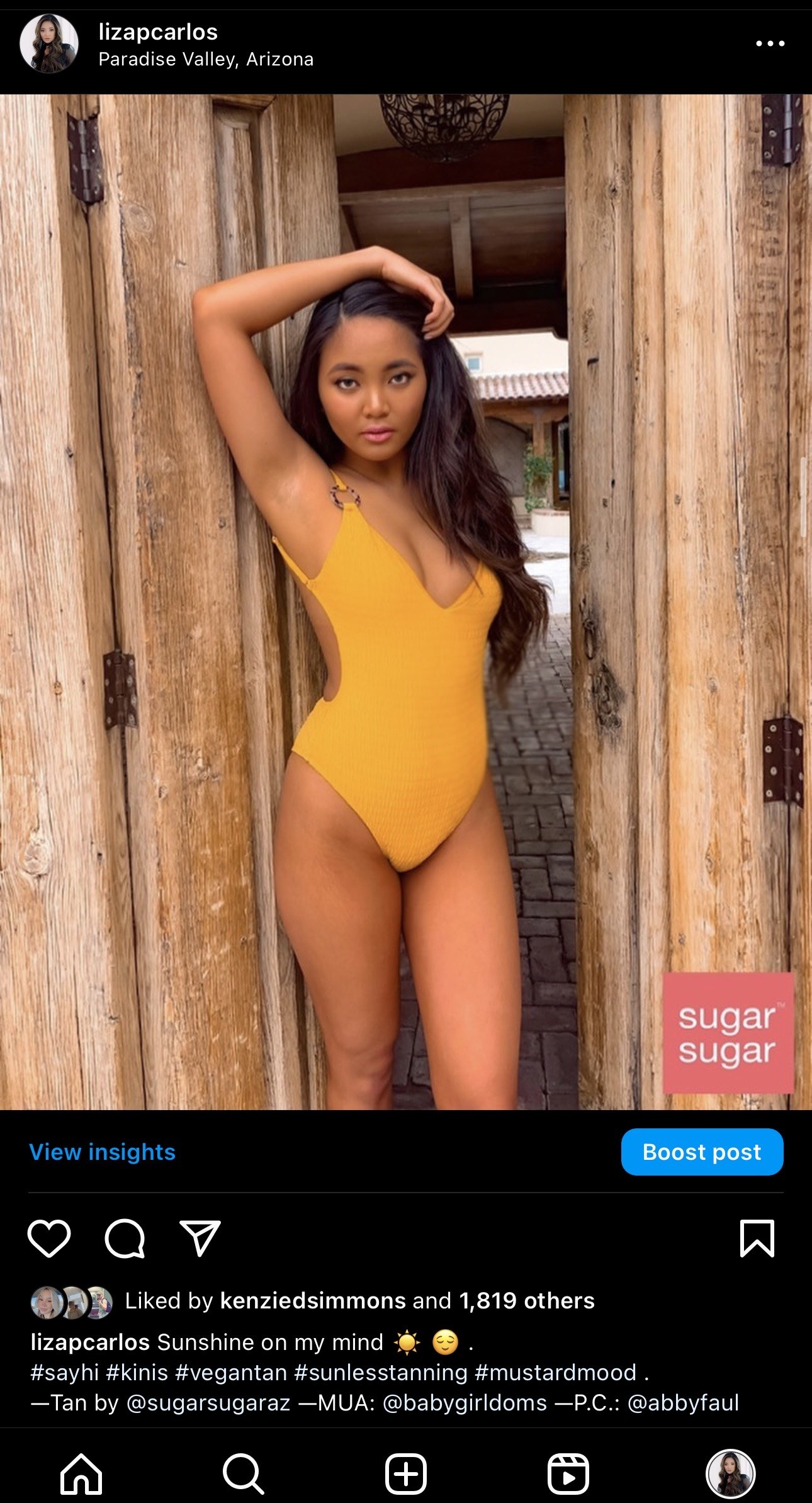 Yellow swimsuit — Sugar Sugar AZ campaign